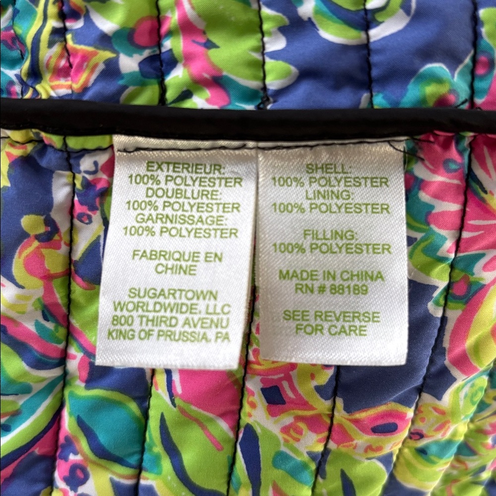 Lilly Pulitzer Quilted Black Vest - Picture 6 of 6